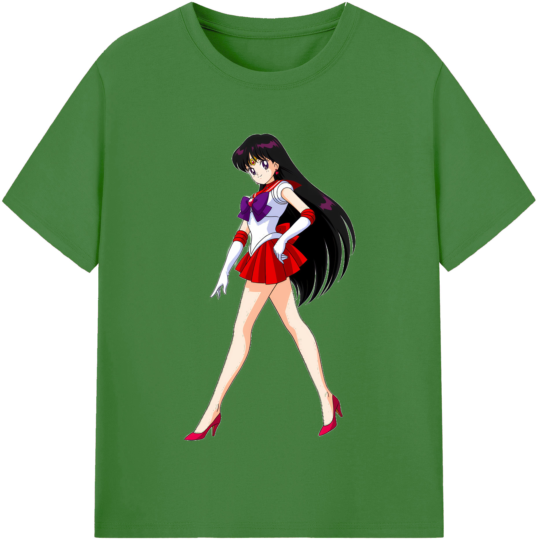（画像用） 美少女戦士セーラームーン 火野レイ ひの レイ Sailor Moon Hino Rei （セーラーマーズ,Sailor Mars） レディースカジュアルプリントTシャツ（綿100％）